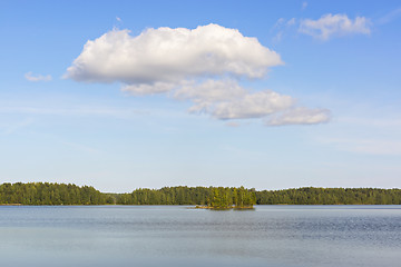 Image showing Clouds over wild lake