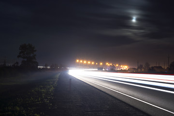 Image showing Night road traffic