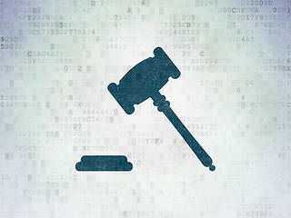 Image showing Law concept: Gavel on Digital Paper background