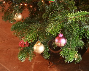 Image showing baubles on the christmas tree