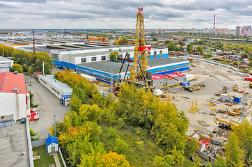 Image showing Installation of derrick. Tyumen. Russia