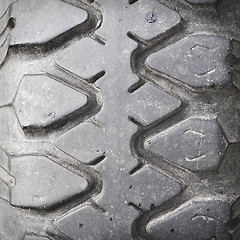 Image showing view of heavy vehicle rubber tire tread