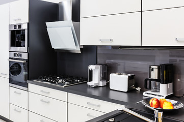 Image showing Modern hi-tek kitchen, clean interior design
