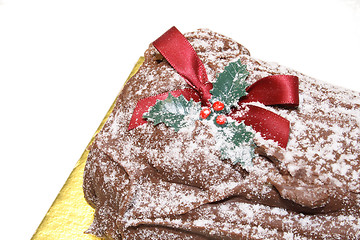 Image showing christmas chocolate yulelog