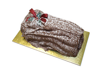 Image showing christmas chocolate yulelog