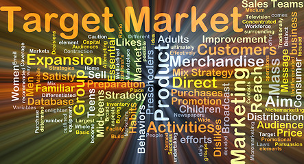 Image showing Target market background concept glowing