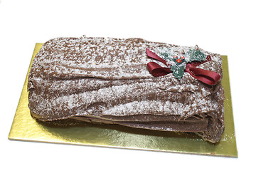 Image showing christmas chocolate yulelog