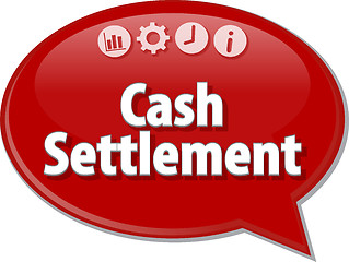 Image showing Cash Settlement  Business term speech bubble illustration