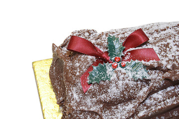 Image showing christmas chocolate yulelog