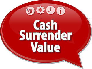 Image showing Cash Surrender Value Business term speech bubble illustration