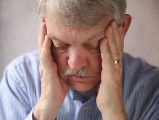 Image showing senior man depressed 