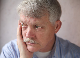 Image showing senior man worries 
