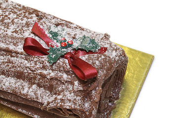 Image showing christmas chocolate yulelog