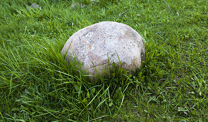 Image showing stone on a grass 