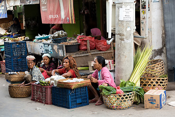 Image showing Hindu at the traditional street market, Bali
