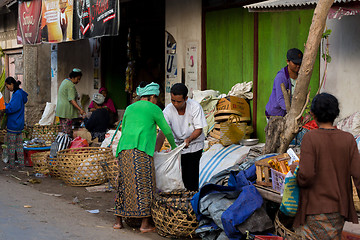 Image showing Hindu at the traditional street market, Bali