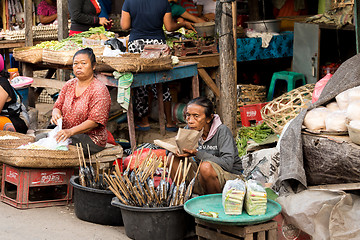 Image showing Hindu at the traditional street market, Bali