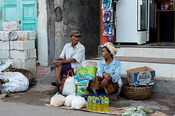 Image showing Hindu at the traditional street market, Bali