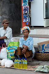 Image showing Hindu at the traditional street market, Bali