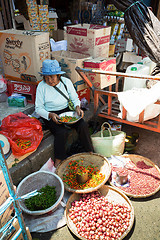 Image showing Traditional Marketplace with local vegetable in Tomohon City