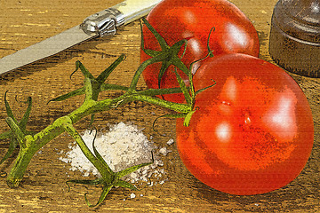 Image showing tomatoes with green