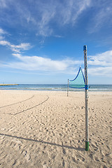 Image showing Beach-volleyball, field at the Baltic Sea