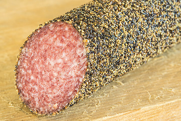 Image showing salami with pepper