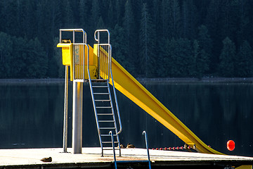 Image showing Lake Titisee, Black Forest Germany, open air bath with flume