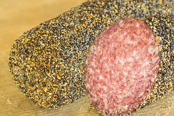 Image showing salami with pepper