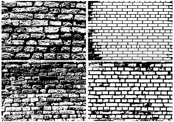 Image showing Set of Abstract Grunge Brick Wall