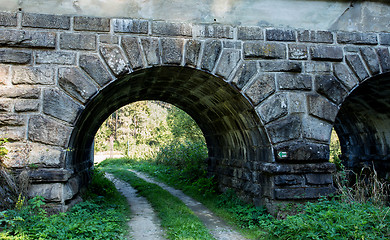 Image showing Old bridge viaduct with footpath