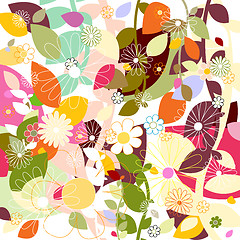 Image showing leaf and flowers pattern