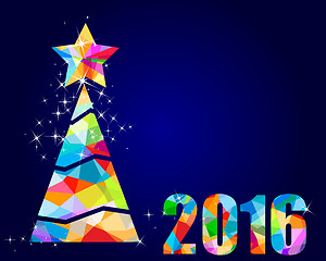 Image showing 2016 christmas tree triangular design