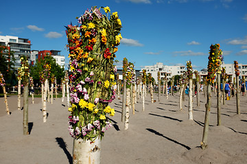 Image showing JARVENPAA, FINLAND, AUGUST 15, 2015: Installation in the coastal