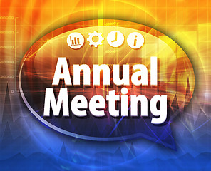 Image showing Annual Meeting Business term speech bubble illustration