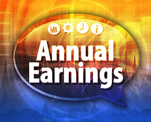 Image showing Annual earnings Business term speech bubble illustration