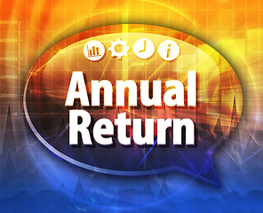 Image showing Annual Return Business term speech bubble illustration