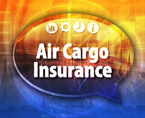 Image showing Air Cargo Insurance Business term speech bubble illustration