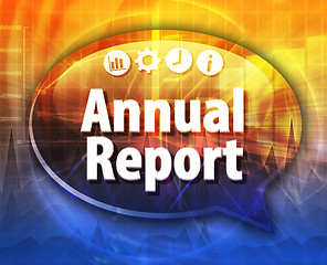 Image showing Annual Report Business term speech bubble illustration