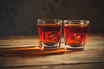 Image showing two glasses of old whiskey