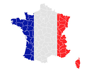 Image showing Map and flag of France