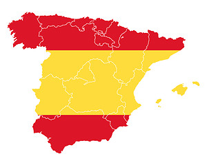 Image showing Map and flag of Spain