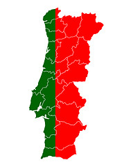 Image showing Map and flag of Portugal