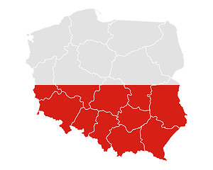 Image showing Map and flag of Poland