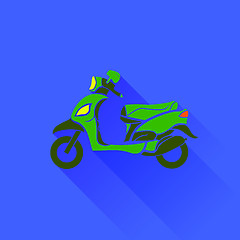 Image showing Green Scooter Silhouette