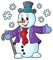 Image showing Winter snowman topic image 1