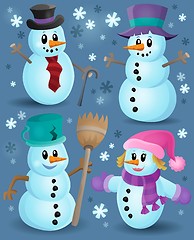 Image showing Snowmen theme collection 1