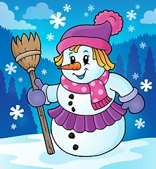 Image showing Winter snowwoman topic image 2