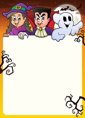 Image showing Frame with Halloween characters topic 2