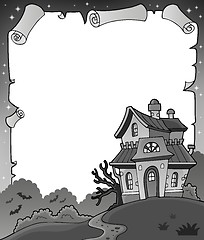 Image showing Black and white Halloween parchment 1